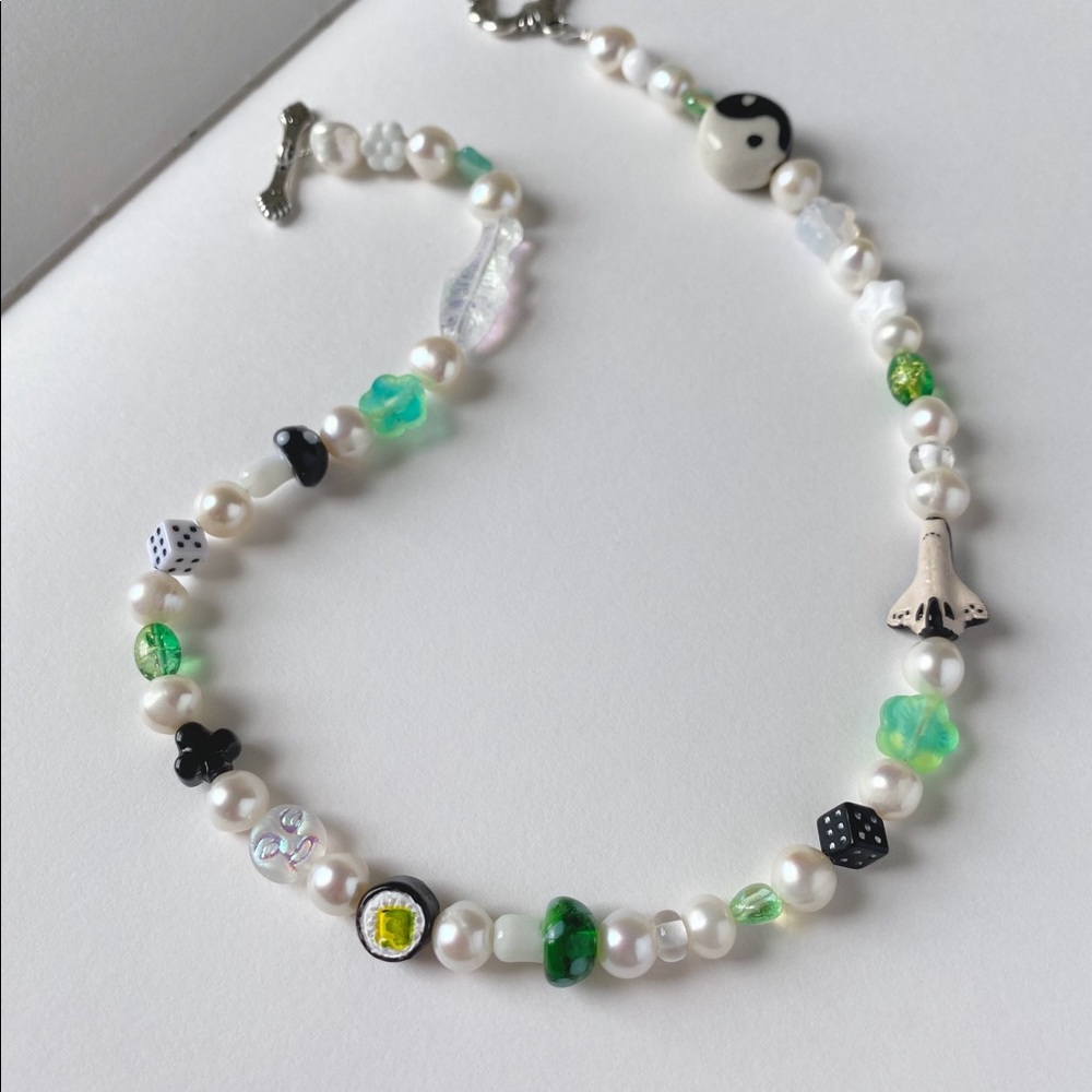 Clover Pearl Necklace Ian Charms style